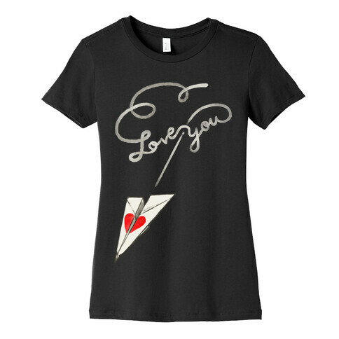 Love Letter Paper Airplane Womens T-Shirt