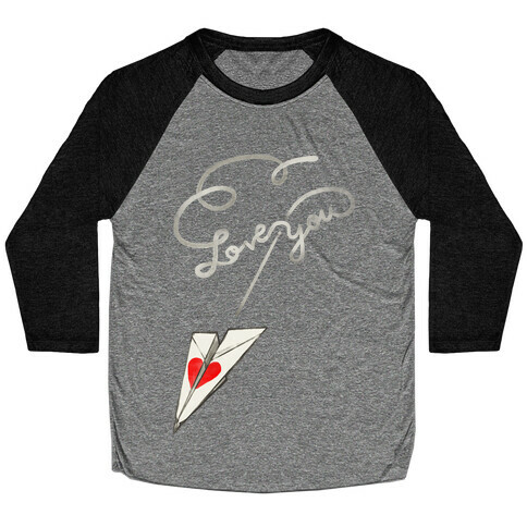 Love Letter Paper Airplane Baseball Tee