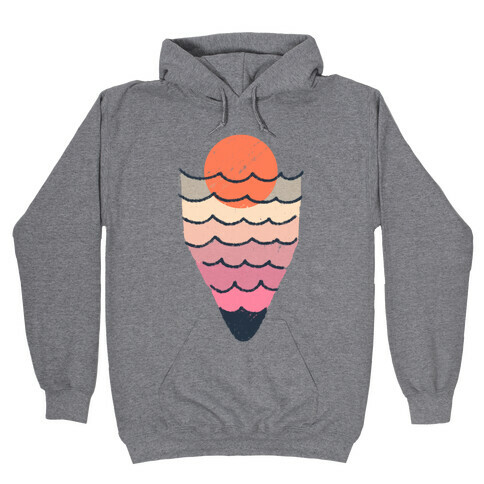 Tropical Ocean Sketch Hooded Sweatshirt