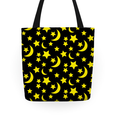 Moon And Stars Pattern Tote