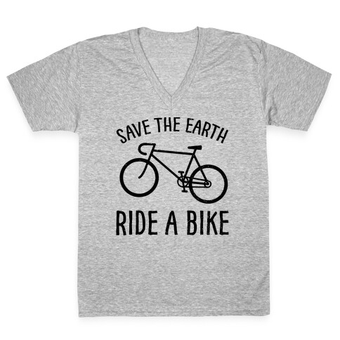 Save The Earth Ride A Bike V-Neck Tee Shirt