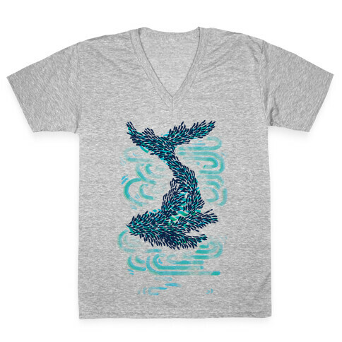 The Whale And The School V-Neck Tee Shirt