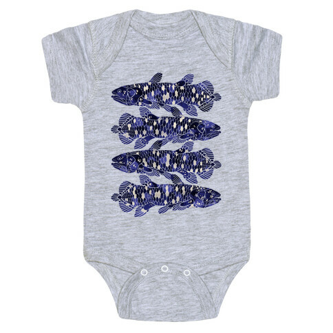 Geometric Jeweled Coelacanth Fish Baby One-Piece