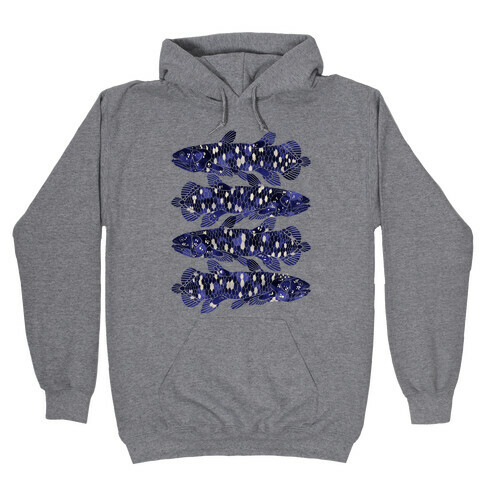 Geometric Jeweled Coelacanth Fish Hooded Sweatshirt