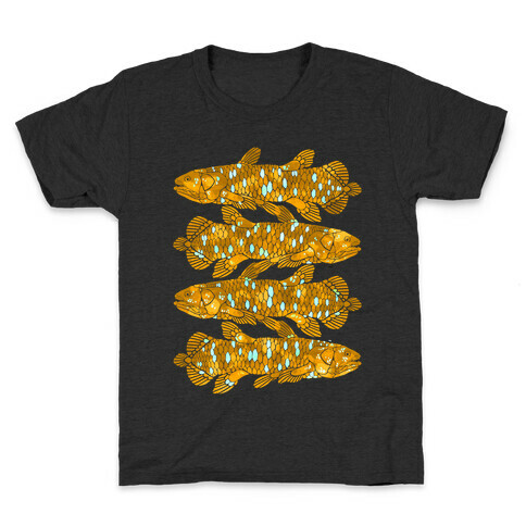 Geometric Jeweled Coelacanth Fish Kids T-Shirt