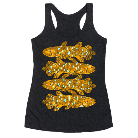 Geometric Jeweled Coelacanth Fish Racerback Tank Top