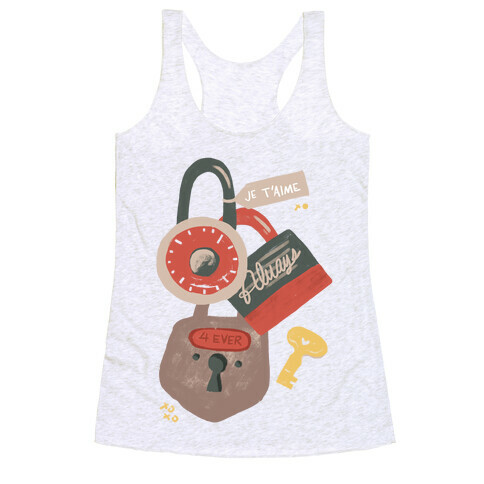 Paris Love Locks Racerback Tank Top