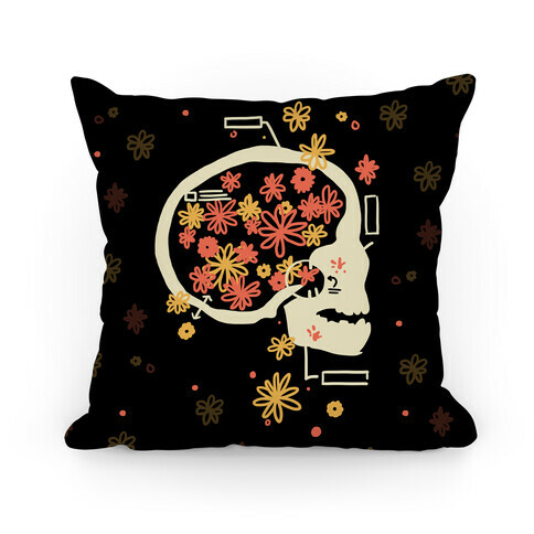 Terminal Daydream Flower Skull Pillow