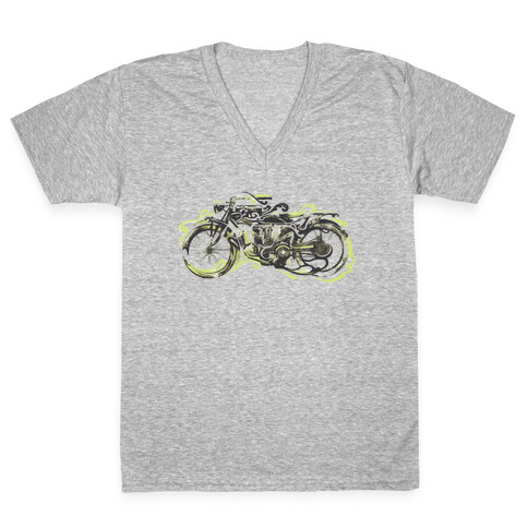 Vintage Motorbike V-Neck Tee Shirt