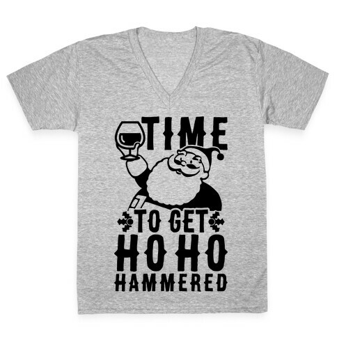 Time To Get Ho Ho Hammered V-Neck Tee Shirt