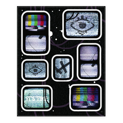 Static Tv Sticker Set Stickers and Decal Sheet