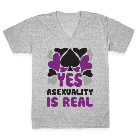 Yes Asexuality Is Real V-Neck Tee Shirt