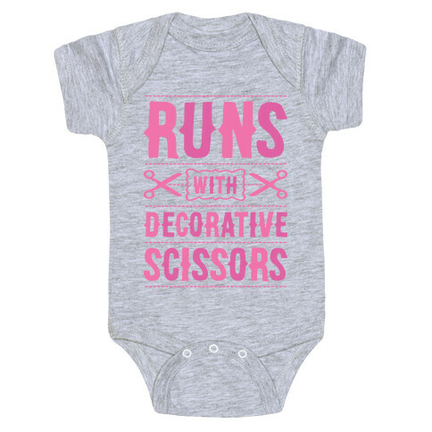 Runs With Decorative Scissors Baby One-Piece