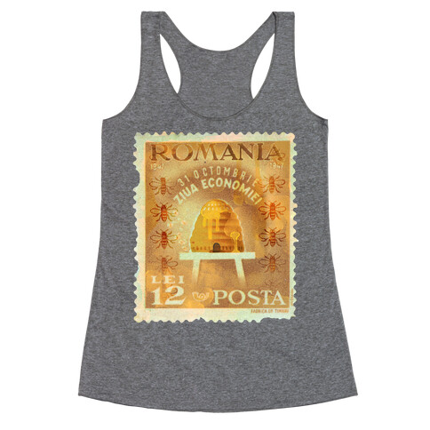 Romanian Bee Stamp Racerback Tank Top