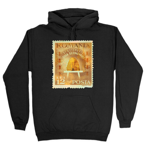 Romanian Bee Stamp Hooded Sweatshirt