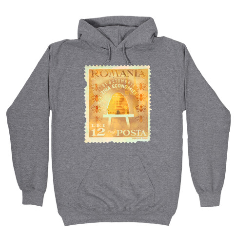 Romanian Bee Stamp Hooded Sweatshirt