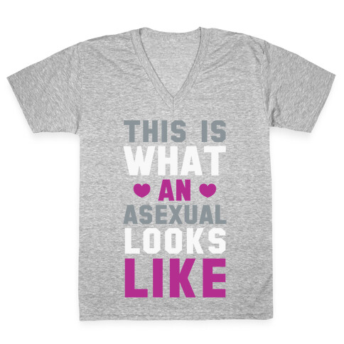 This is What an Asexual Looks Like V-Neck Tee Shirt