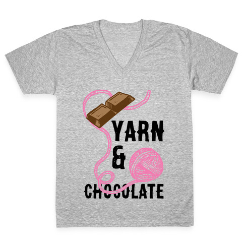 Yarn And Chocolate V-Neck Tee Shirt