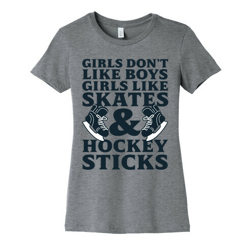 Girls Dont Like Boys Girls Like Hockey Womens T-Shirt