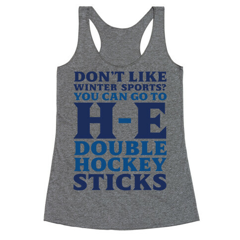 H E Double Hockey Sticks Racerback Tank Top