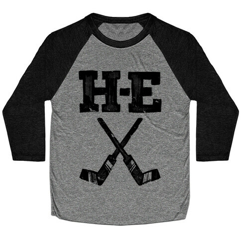 H E Double Hockey Sticks (Hell) Baseball Tee