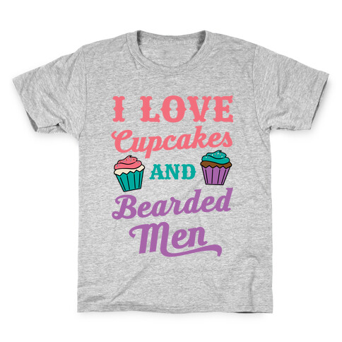 I Love Cupcakes and Bearded Men Kids T-Shirt