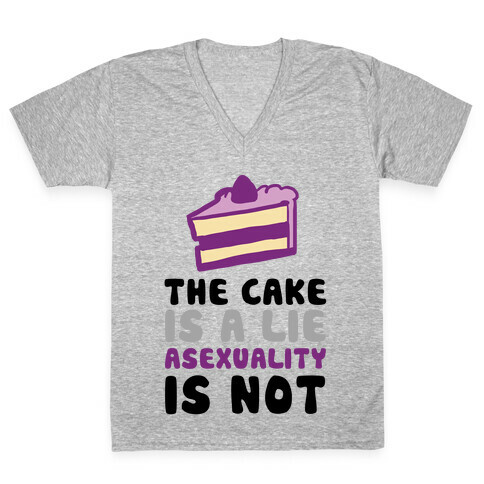 The Cake Is A Lie Asexuality Is Not V-Neck Tee Shirt