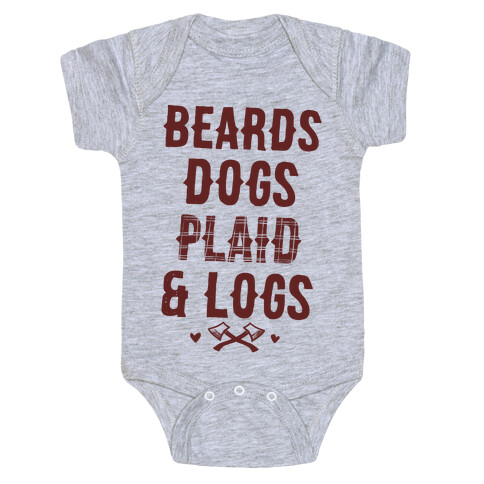 Beards Dogs Plaid and Logs Baby One-Piece