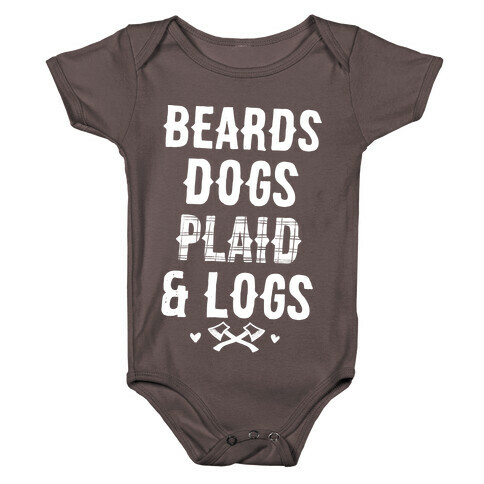 Beards Dogs Plaid and Logs Baby One-Piece