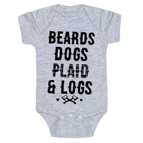 Beards Dogs Plaid and Logs Baby One-Piece