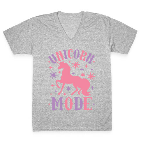 Unicorn Mode V-Neck Tee Shirt