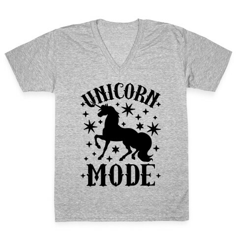 Unicorn Mode V-Neck Tee Shirt
