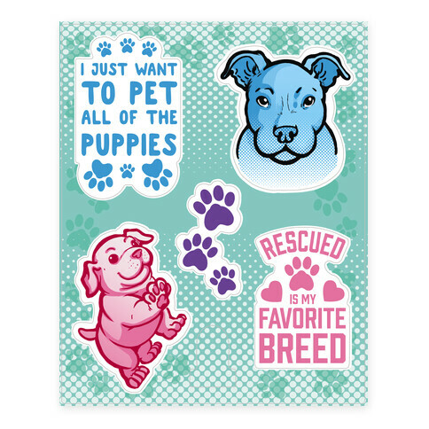 Cute Puppy  Stickers and Decal Sheet