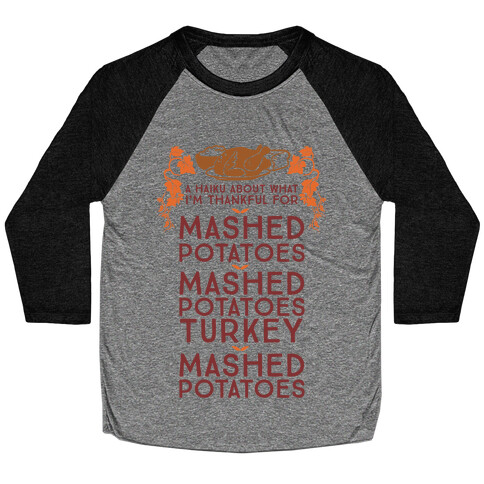 A Haiku About What I'm Thankful For (Holiday) Baseball Tee