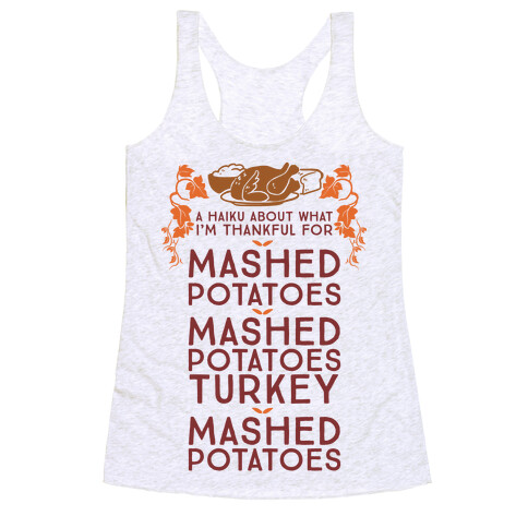 A Haiku About What I'm Thankful For (Holiday) Racerback Tank Top