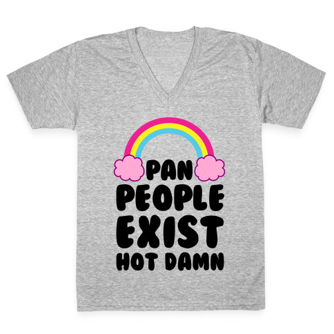 Pan People Exist, Hot Damn V-Neck Tee Shirt
