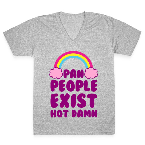 Pan People Exist, Hot Damn V-Neck Tee Shirt