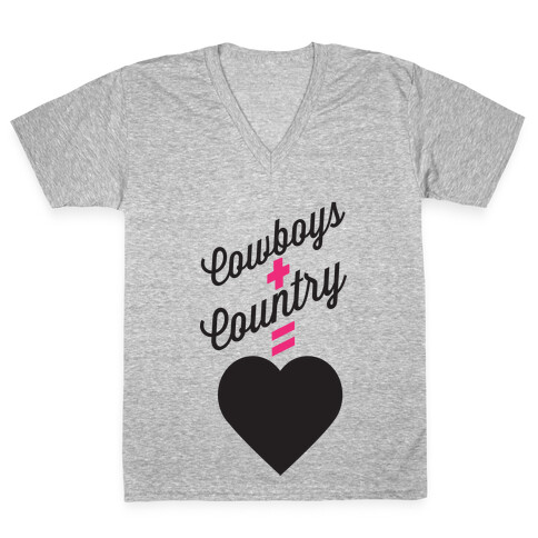 Cowboys + Country = <3 V-Neck Tee Shirt
