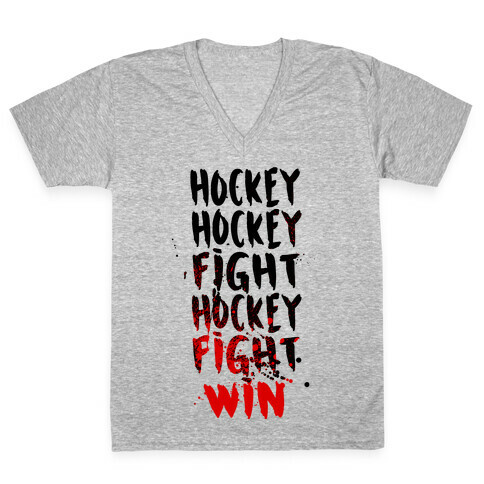 Hockey Hockey Fight Hockey Fight Win V-Neck Tee Shirt
