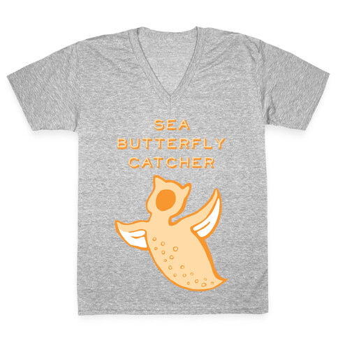 Sea Butterfly Catcher V-Neck Tee Shirt