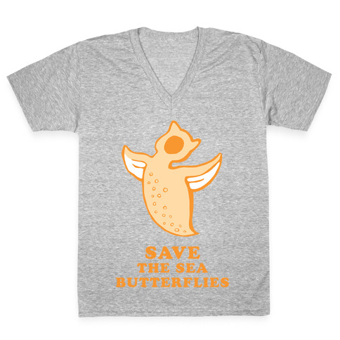 Save The Sea Butterflies V-Neck Tee Shirt