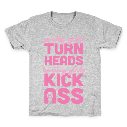 Pretty Girls Turn Heads, Boxing Girls Kick Ass Kids T-Shirt