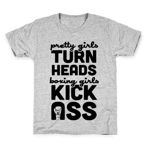 Pretty Girls Turn Heads, Boxing Girls Kick Ass Kids T-Shirt