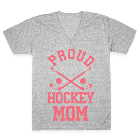 Proud Hockey Mom V-Neck Tee Shirt