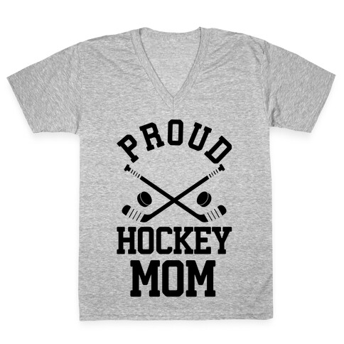 Proud Hockey Mom V-Neck Tee Shirt