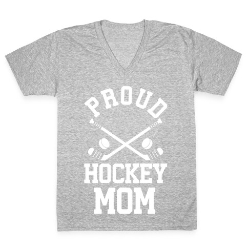 Proud Hockey Mom V-Neck Tee Shirt