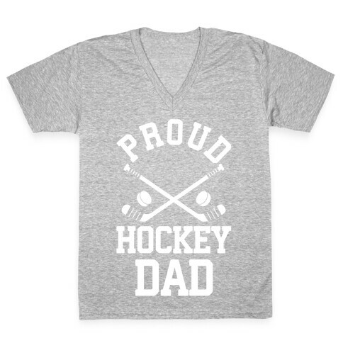 Proud Hockey Dad V-Neck Tee Shirt