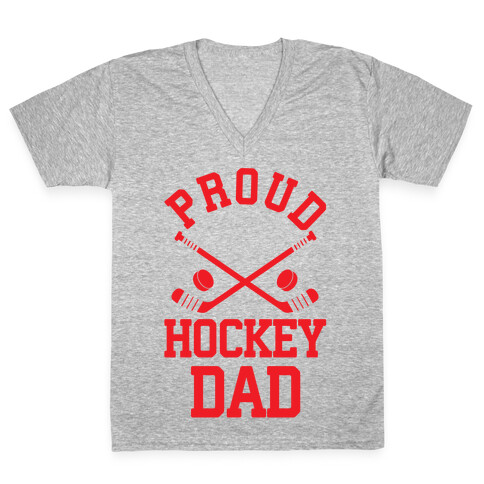 Proud Hockey Dad V-Neck Tee Shirt