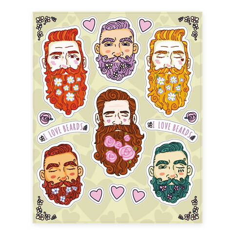 Boys With Beards Sheet Stickers and Decal Sheet