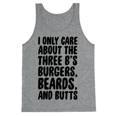 Burgers, Beards, and Butts Tank Top